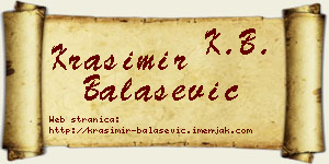 Krasimir Balašević vizit kartica
